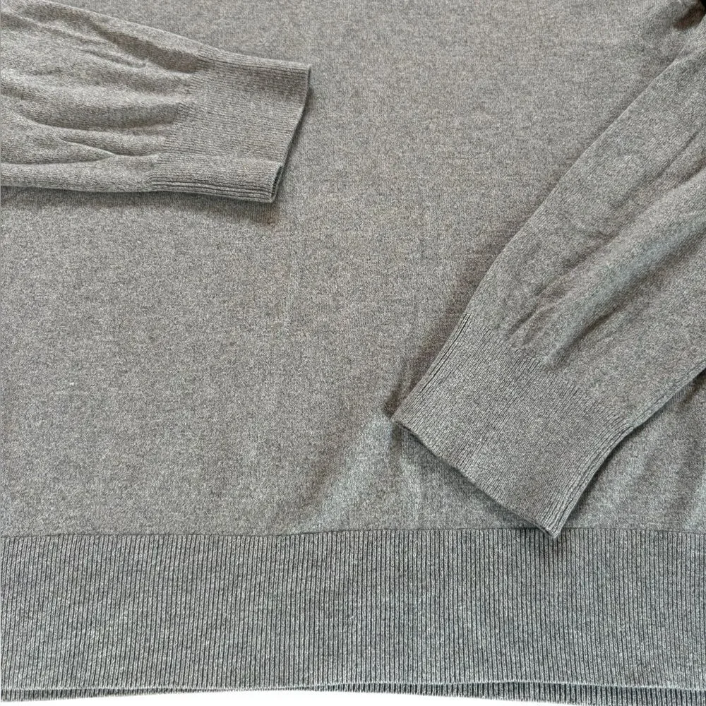 Banana Republic Sweater Silk Cashmere Luxury Blend V Neck Office Mens Large Gray
